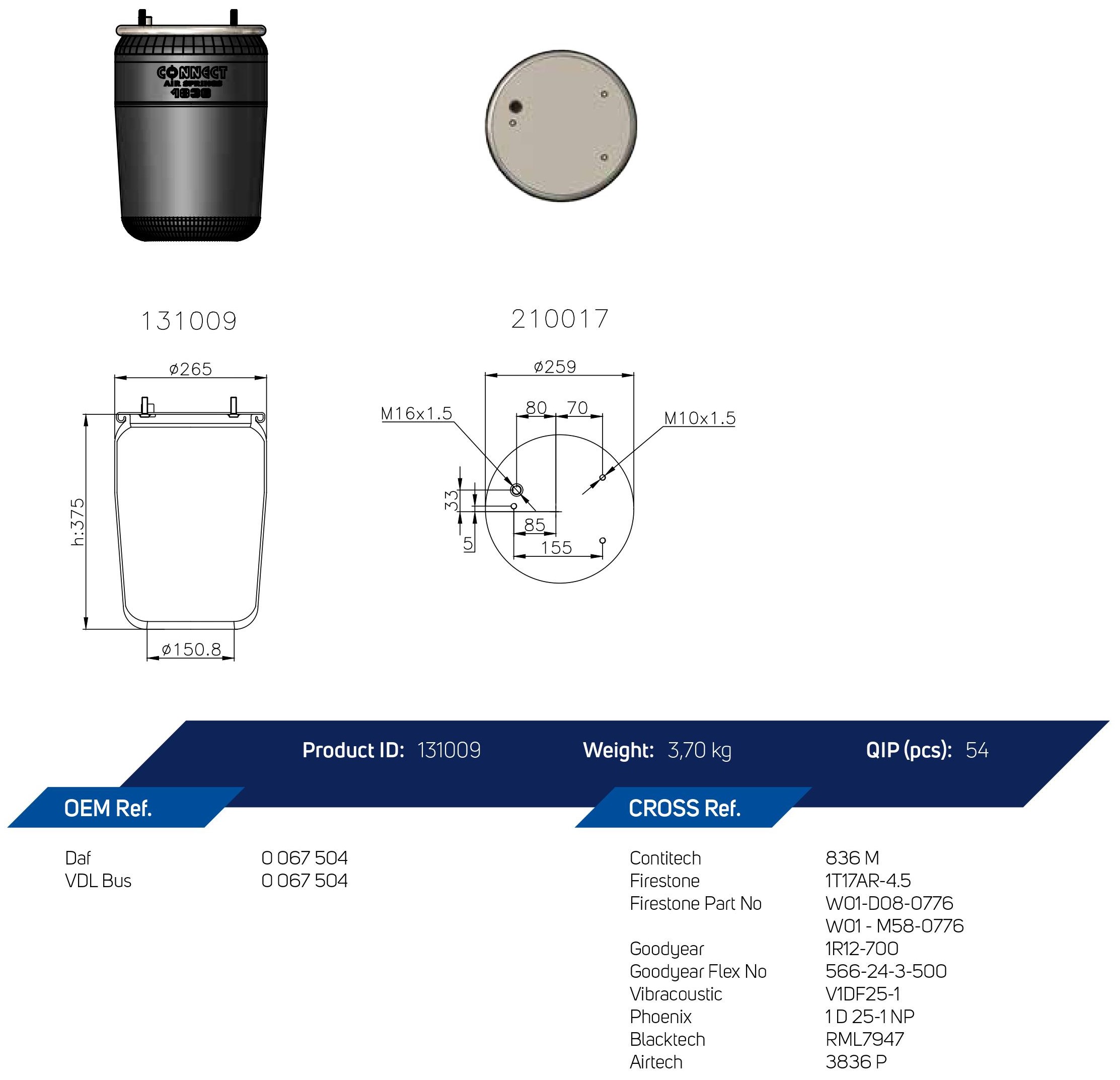 1836-01 AIR SPRING DAF
