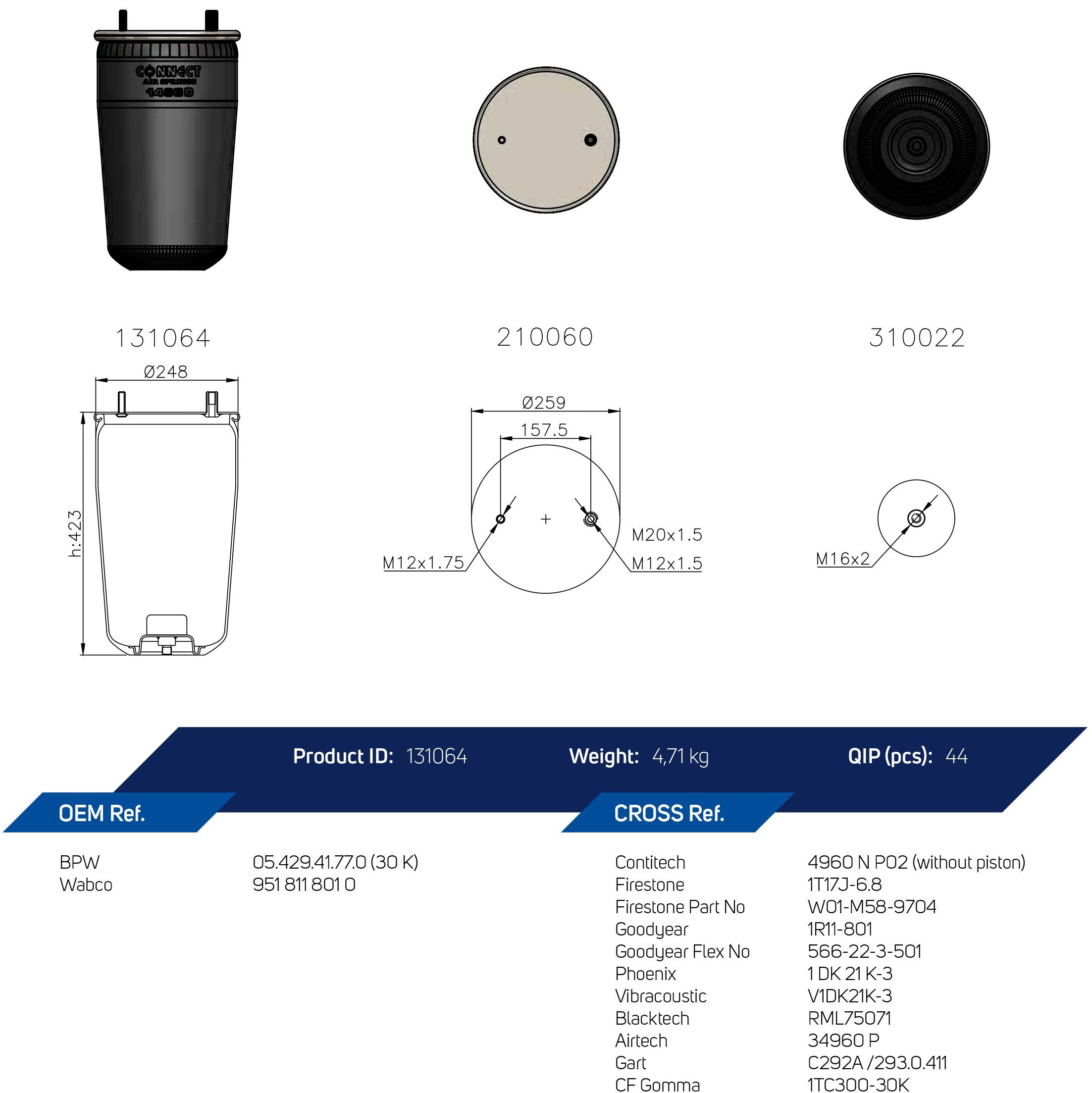 14960 AIR SPRING RUBBER