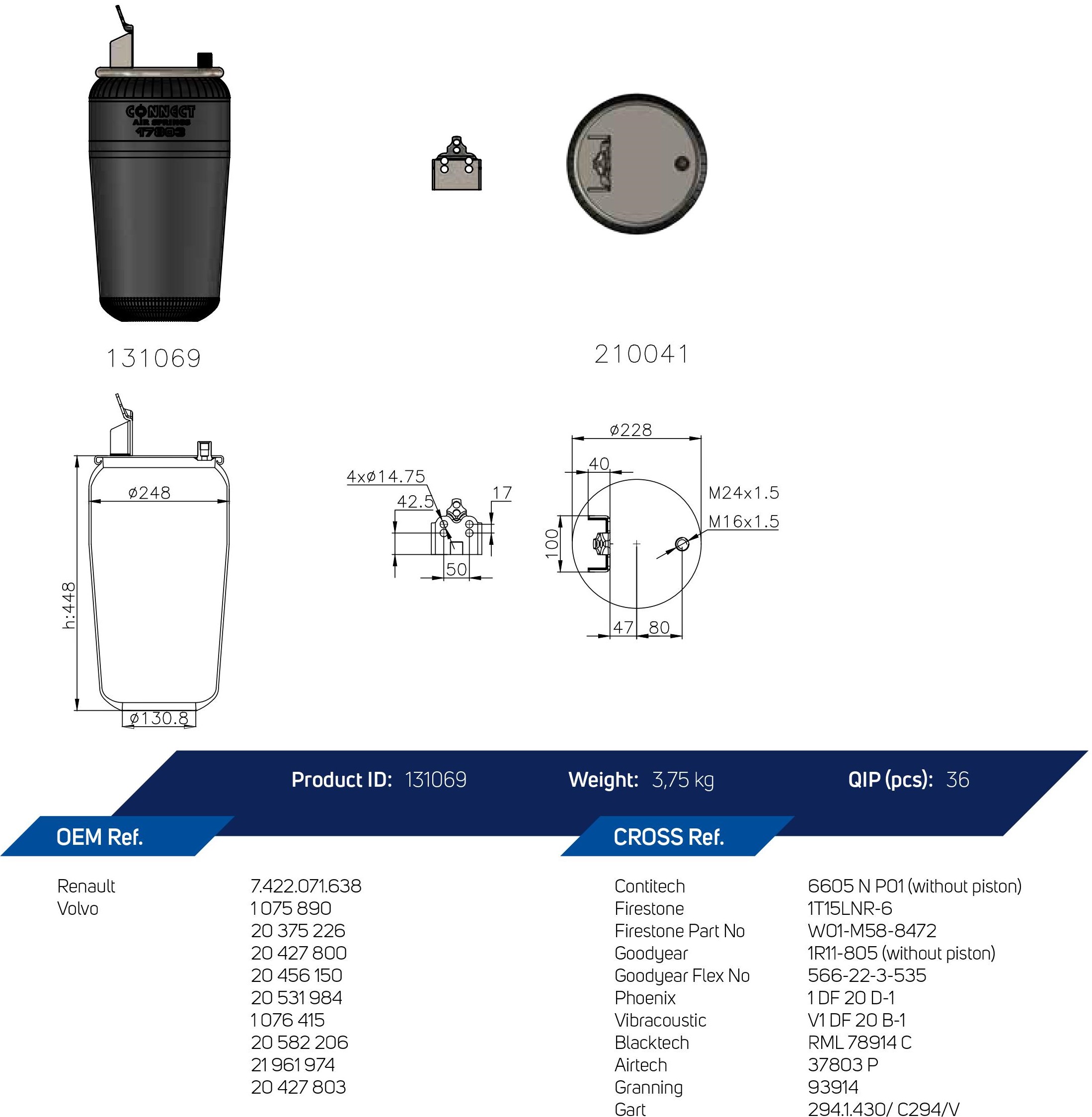 17803 AIR SPRING WITHOUT PISTON