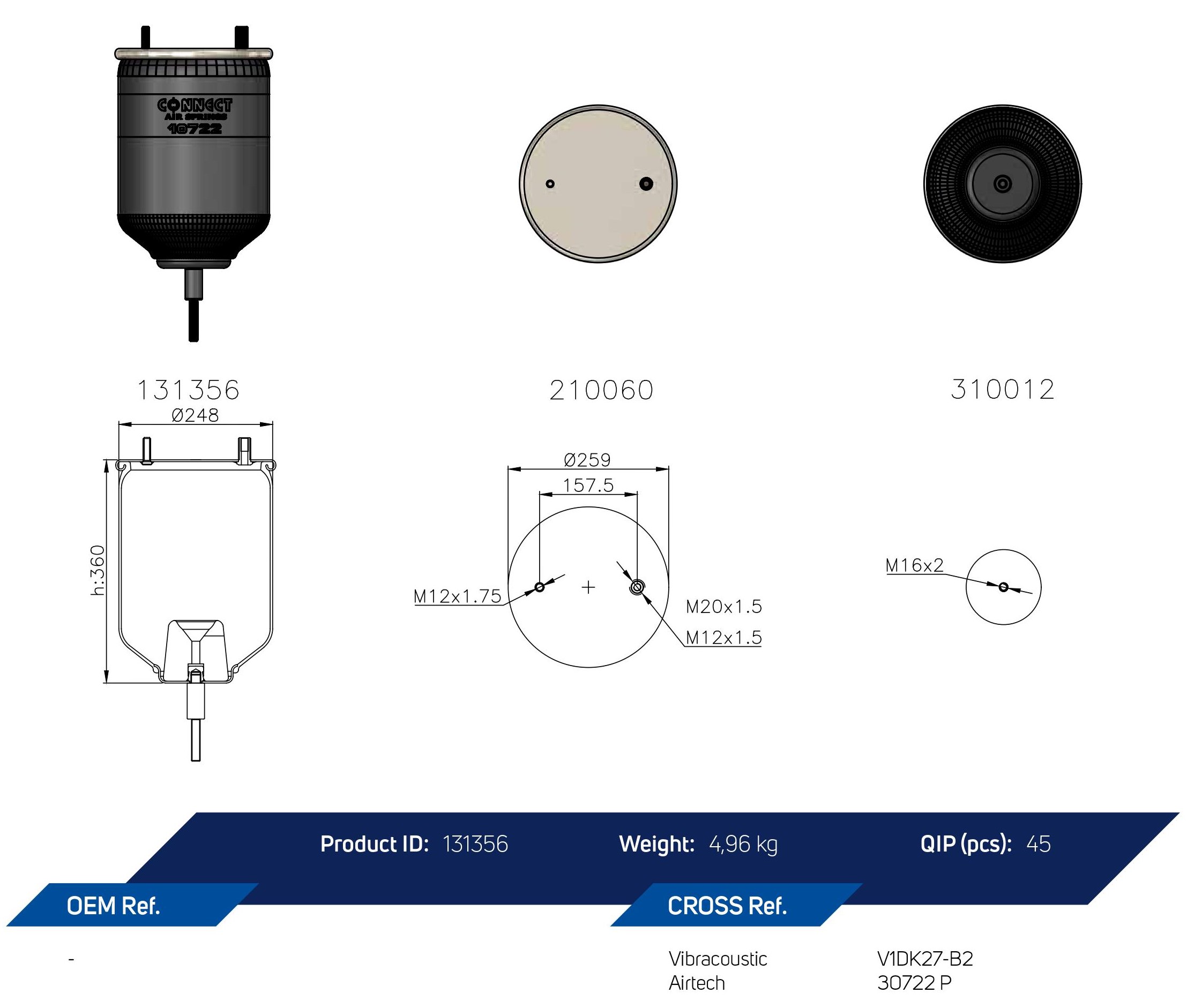 10722 AIR SPRING BMC 1142 FRONT