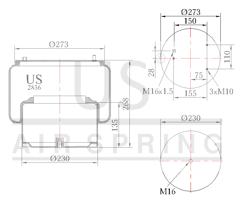 2836 K COMPLETE AIR SPRING
