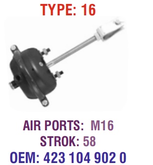 16 NO SERVICE BRAKE CHAMBER NARROW
