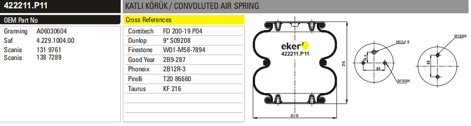 DOUBLE CONVOLUTED AIR SPRING